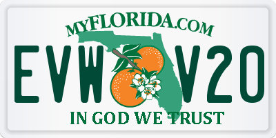 FL license plate EVWV20