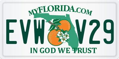 FL license plate EVWV29