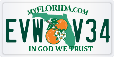 FL license plate EVWV34