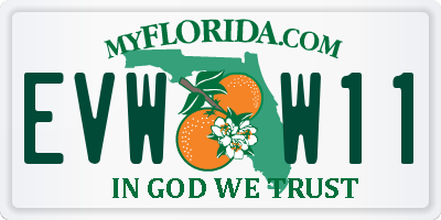 FL license plate EVWW11