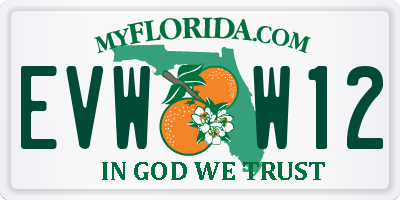 FL license plate EVWW12