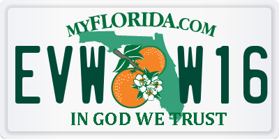 FL license plate EVWW16