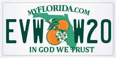 FL license plate EVWW20