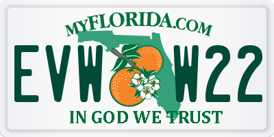 FL license plate EVWW22