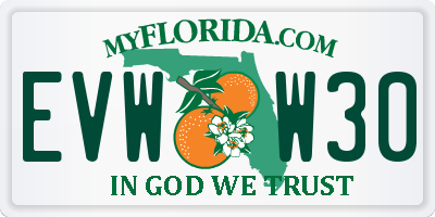 FL license plate EVWW30