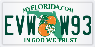 FL license plate EVWW93