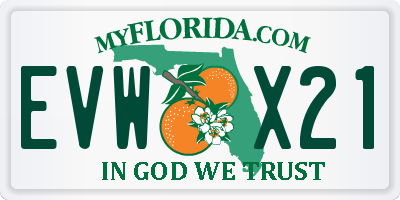 FL license plate EVWX21
