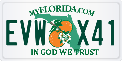 FL license plate EVWX41