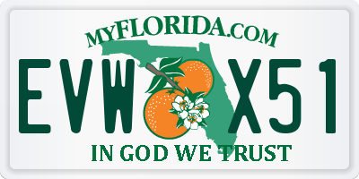 FL license plate EVWX51