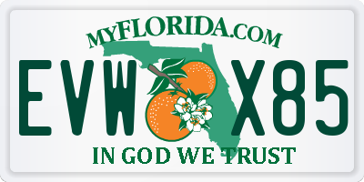 FL license plate EVWX85