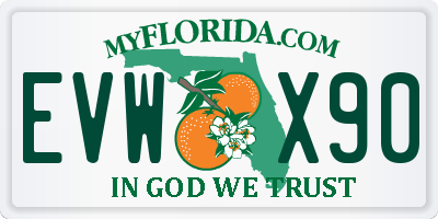 FL license plate EVWX90