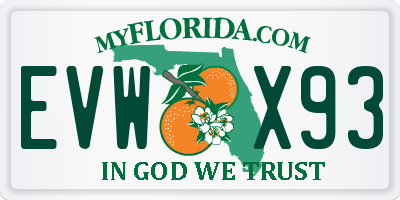 FL license plate EVWX93