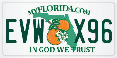 FL license plate EVWX96