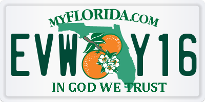 FL license plate EVWY16