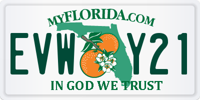 FL license plate EVWY21
