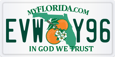 FL license plate EVWY96