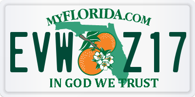 FL license plate EVWZ17