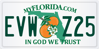 FL license plate EVWZ25