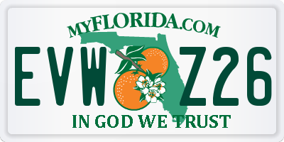 FL license plate EVWZ26