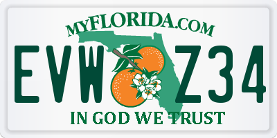 FL license plate EVWZ34