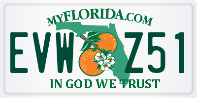 FL license plate EVWZ51