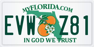 FL license plate EVWZ81
