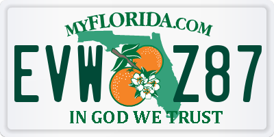 FL license plate EVWZ87
