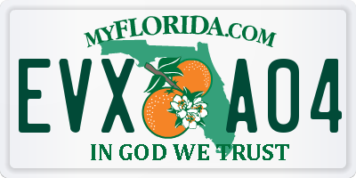 FL license plate EVXA04
