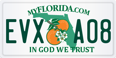 FL license plate EVXA08