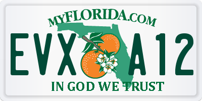 FL license plate EVXA12