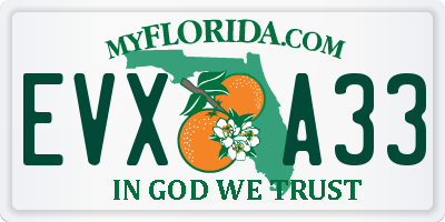 FL license plate EVXA33