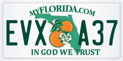 FL license plate EVXA37