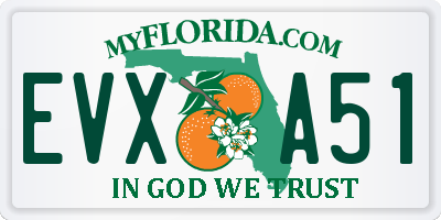 FL license plate EVXA51