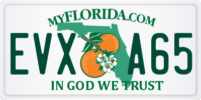 FL license plate EVXA65
