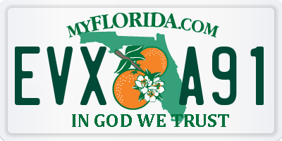 FL license plate EVXA91