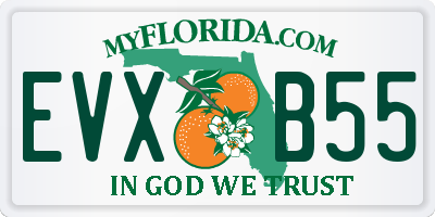 FL license plate EVXB55