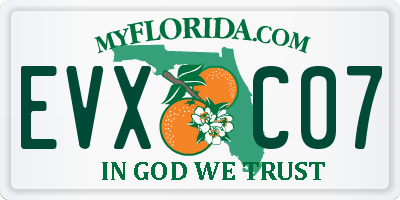 FL license plate EVXC07