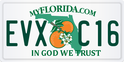 FL license plate EVXC16