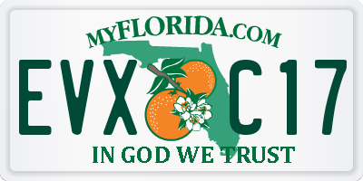 FL license plate EVXC17
