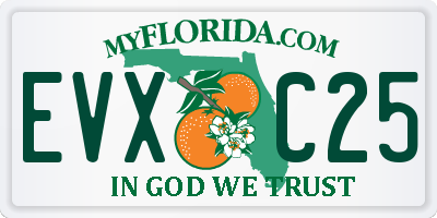 FL license plate EVXC25