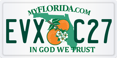 FL license plate EVXC27