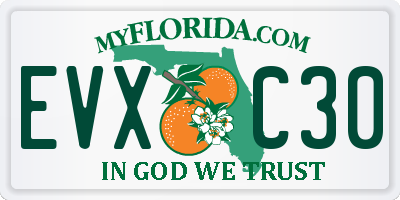 FL license plate EVXC30
