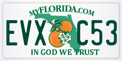 FL license plate EVXC53