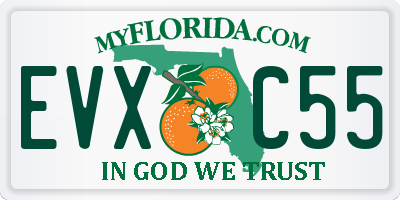 FL license plate EVXC55