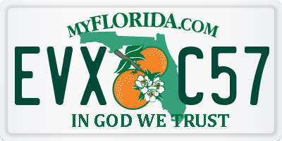 FL license plate EVXC57