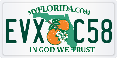 FL license plate EVXC58