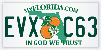 FL license plate EVXC63