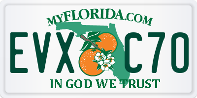 FL license plate EVXC70