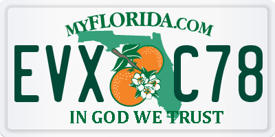 FL license plate EVXC78