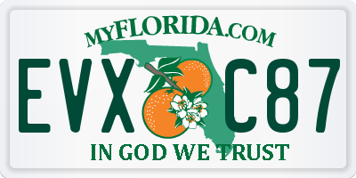 FL license plate EVXC87